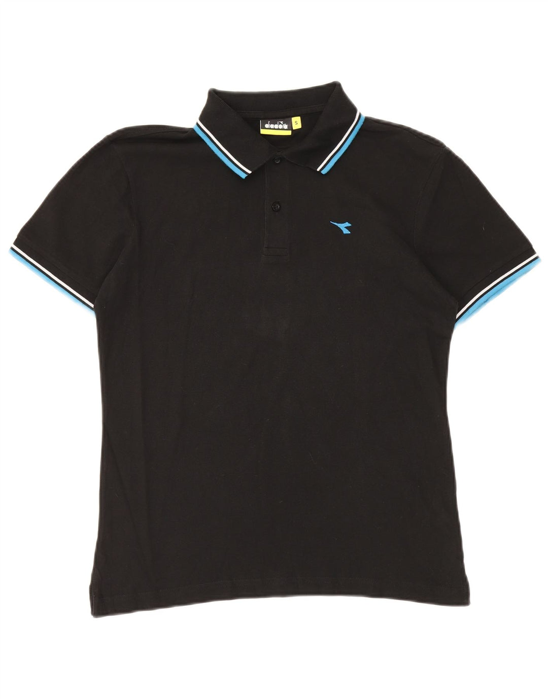 Polo Diadora Uomo Small Nera in Cotone