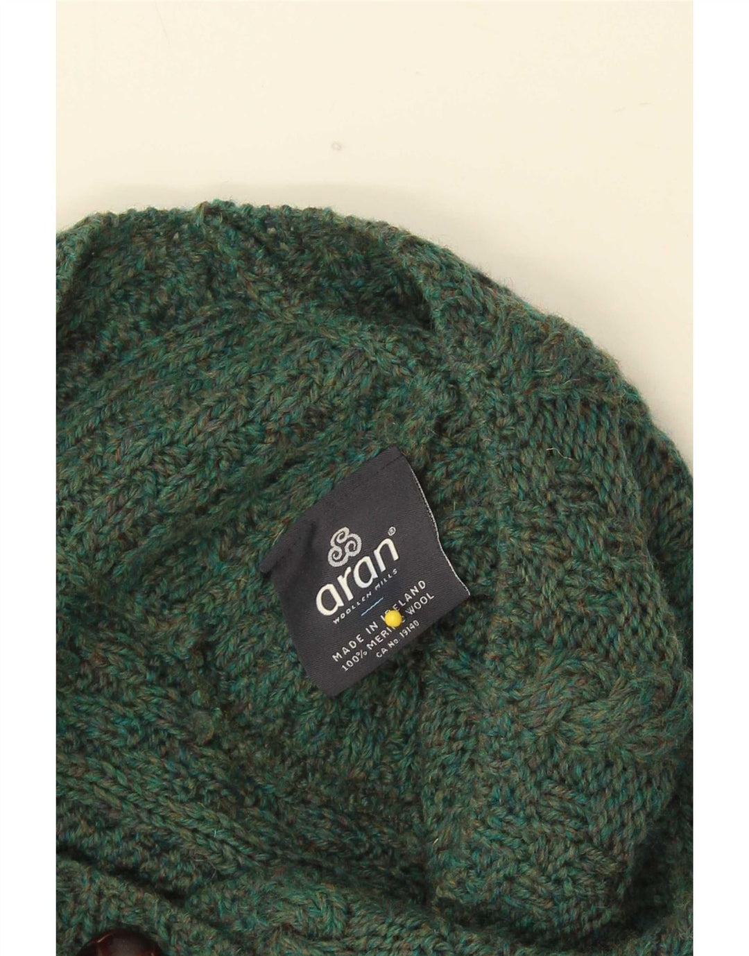 Maglione poncho da donna Aran taglia unica in lana merino screziata verde