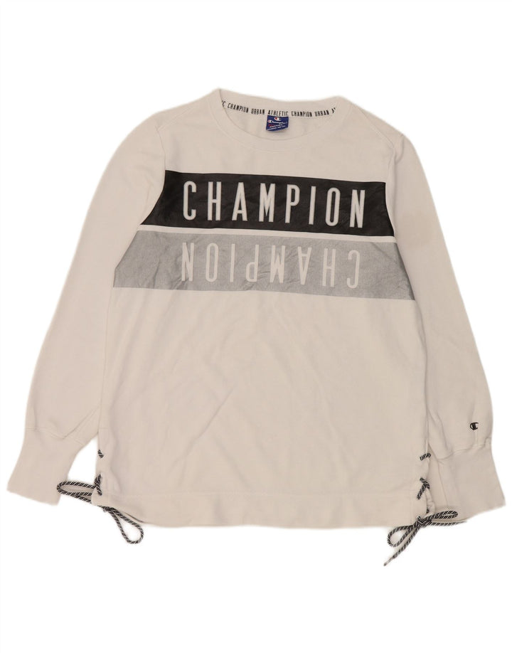 Felpa grafica da uomo Champion Jumper XL in cotone bianco