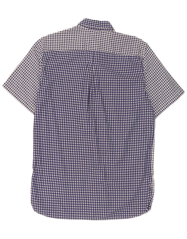 Camicia a maniche corte da uomo Fred Perry in cotone a quadri blu piccolo