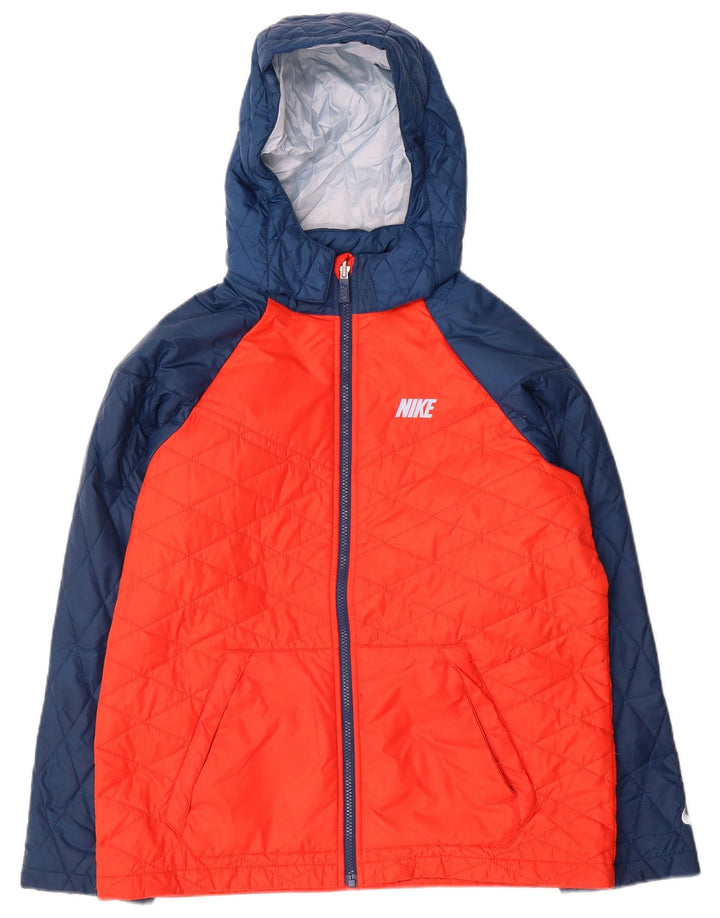 Giacca trapuntata con cappuccio Nike da ragazzo 13-14 anni XL Arancione Colourblock Poliestere