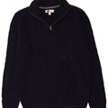 Boden Maglione da uomo con zip e collo in lana blu navy media