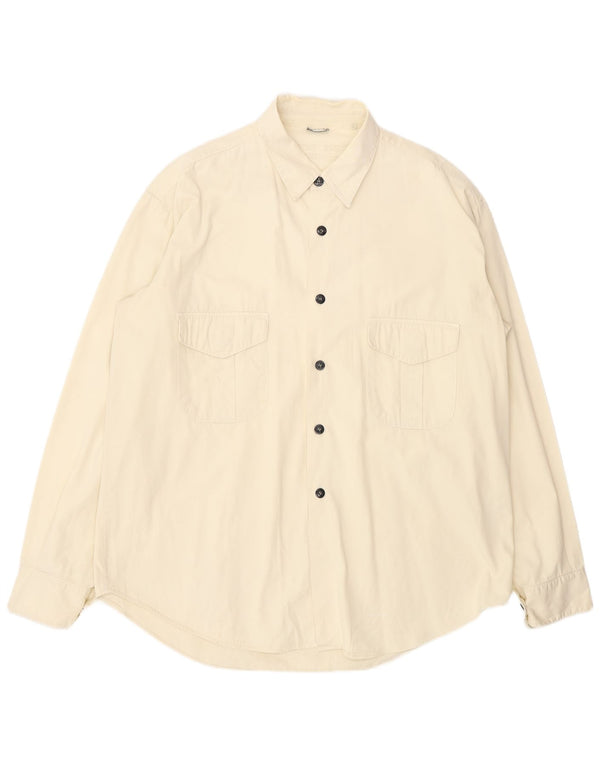 STONE ISLAND Camicia da uomo 2XL Cotone bianco sporco Classico