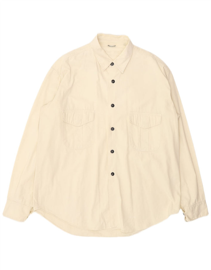 STONE ISLAND Camicia da uomo 2XL Cotone bianco sporco Classico