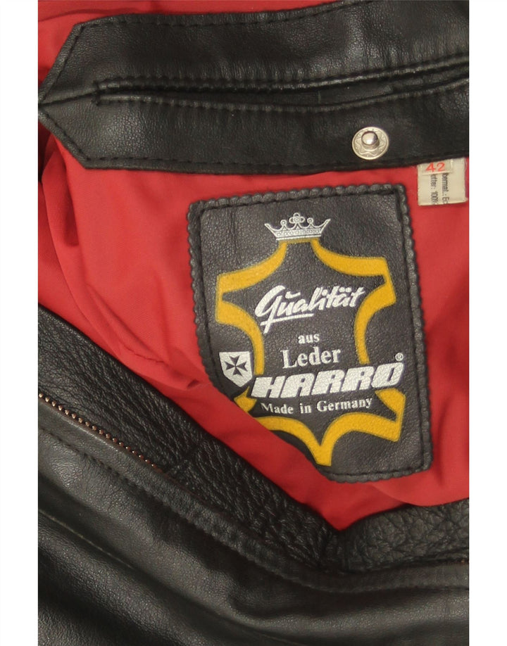 Giacca da corsa in pelle corta da donna Harro EU 42 grande in pelle nera