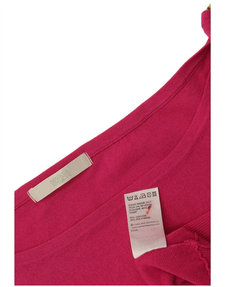 Marks & Spencer Top corto con spalle scoperte da donna in camicetta UK 10 piccolo rosa