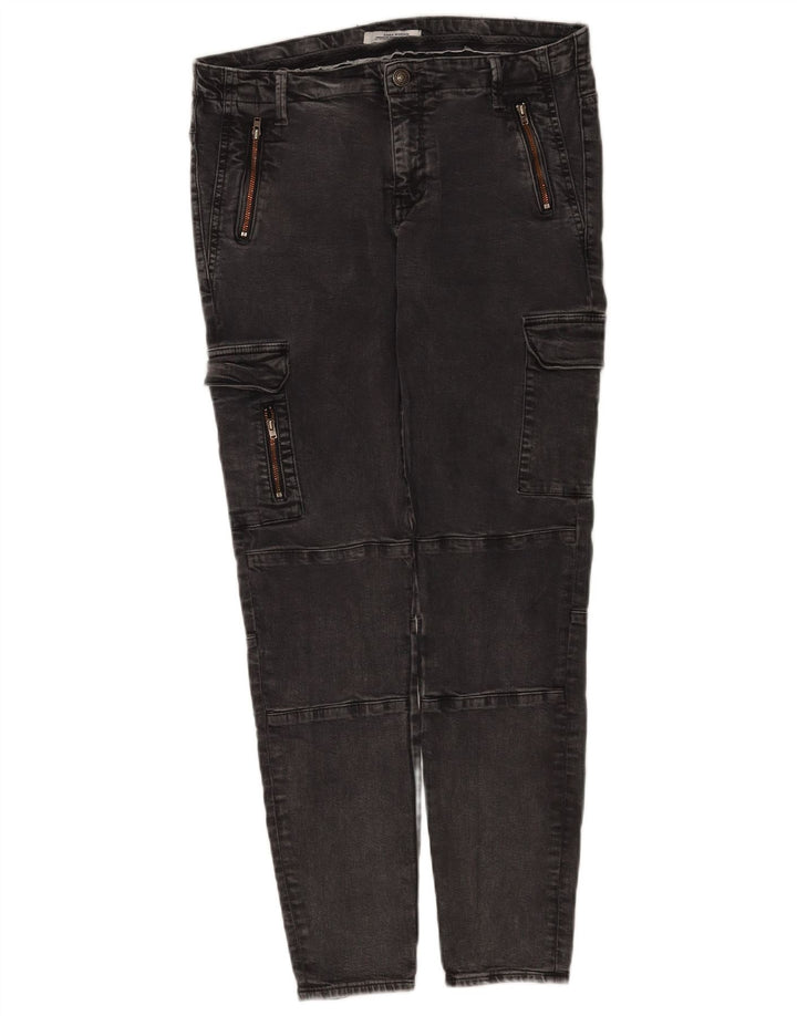 Jeans cargo slim da donna Zara EU 42 Large W32 L28 Grigio