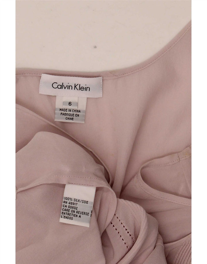 Camicetta senza maniche da donna Calvin Klein Top US 6 Seta rosa medio