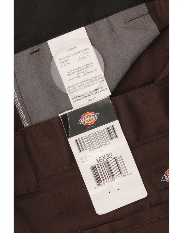 Dickies Pantaloni chino dritti da uomo con vestibilità originale W48 L32 poliestere marrone