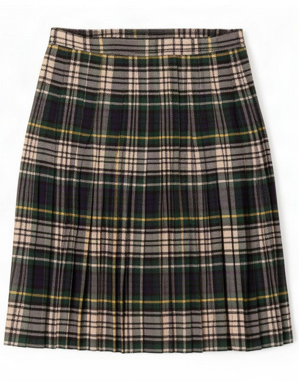 Vintage Womens Pleated Wrap Skirt Medium W30 Multicoloured Plaid
