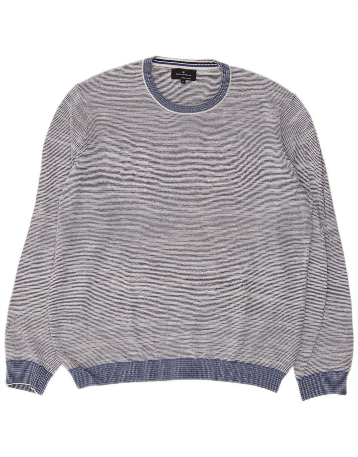 Maglione maglione girocollo da uomo Marks & Spencer blu Harbour XL blu chiazzato