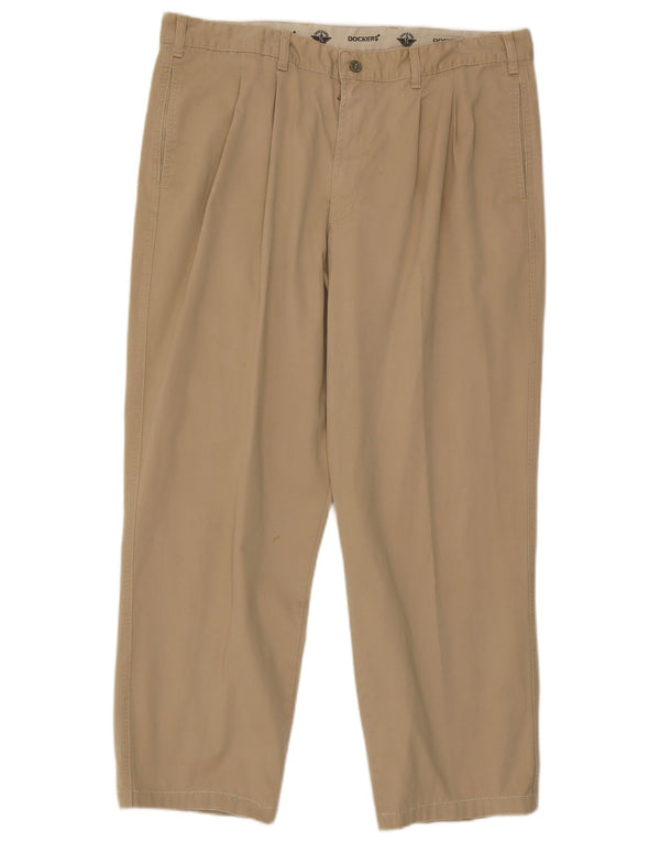 Pantaloni chino con pegging da uomo Dockers W40 L28 in cotone beige