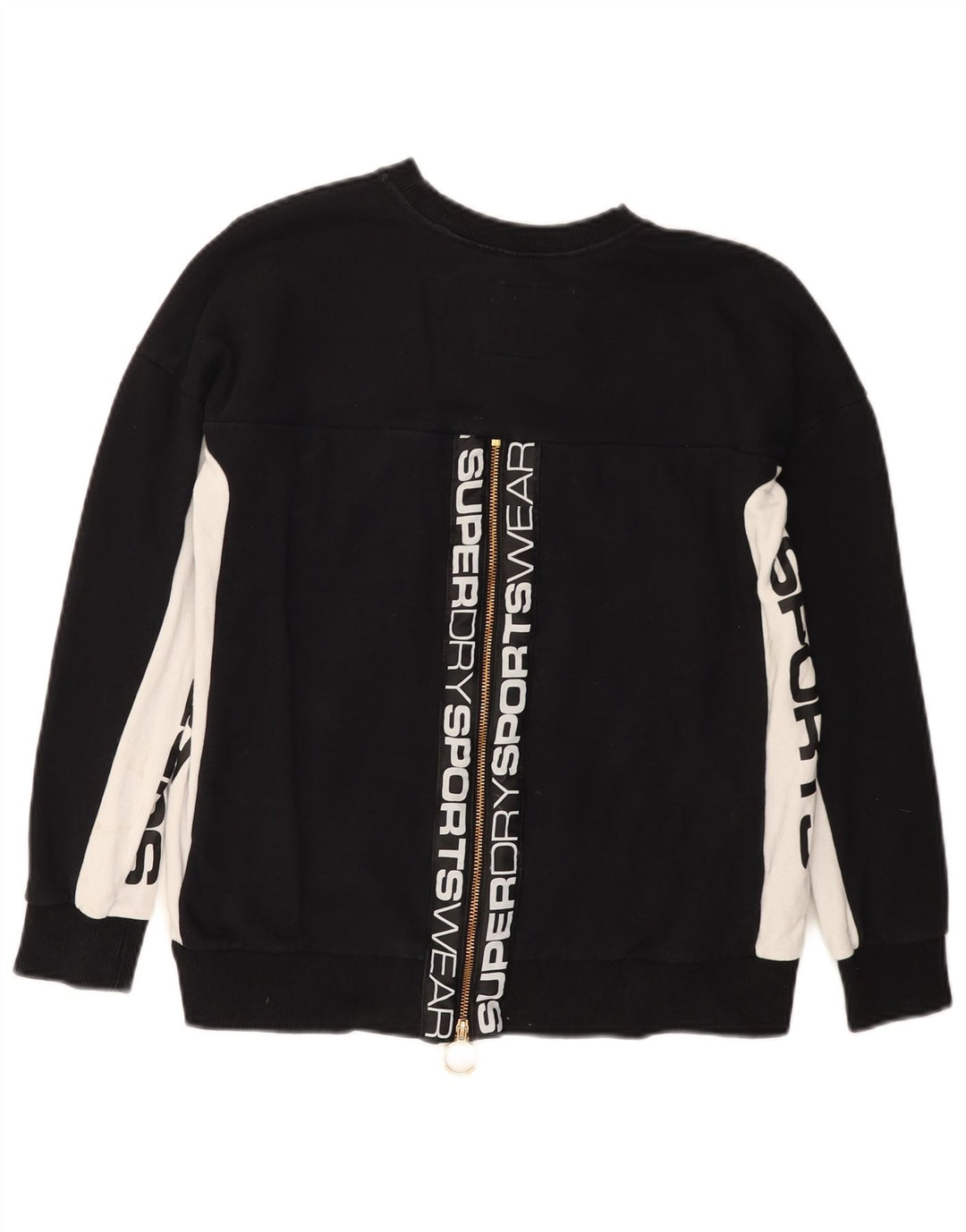 Felpa grafica da donna Superdry Jumper UK 10 Small Black Colourblock