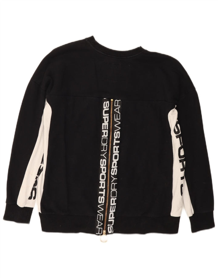 Felpa grafica da donna Superdry Jumper UK 10 Small Black Colourblock