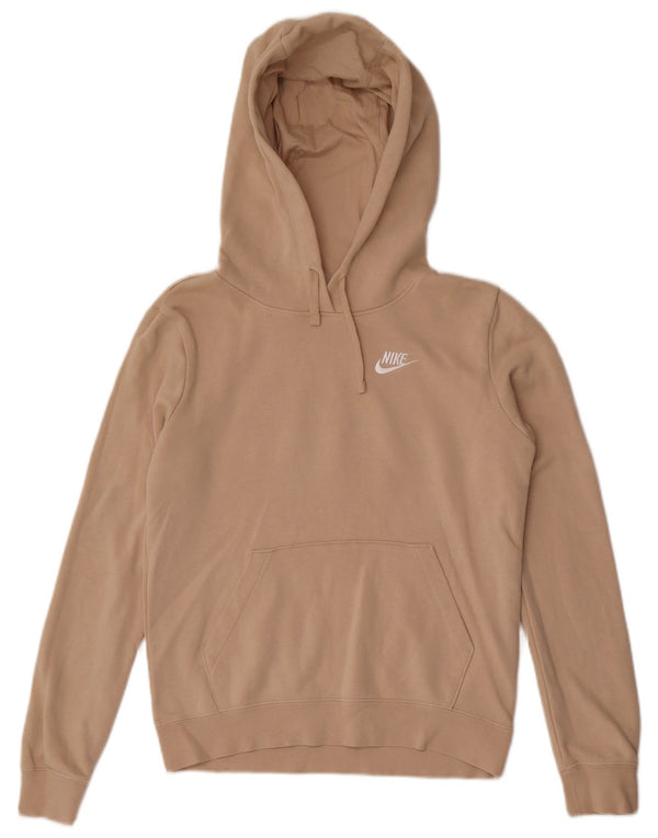 Felpa con cappuccio oversize da donna Nike UK 6 XS cotone beige