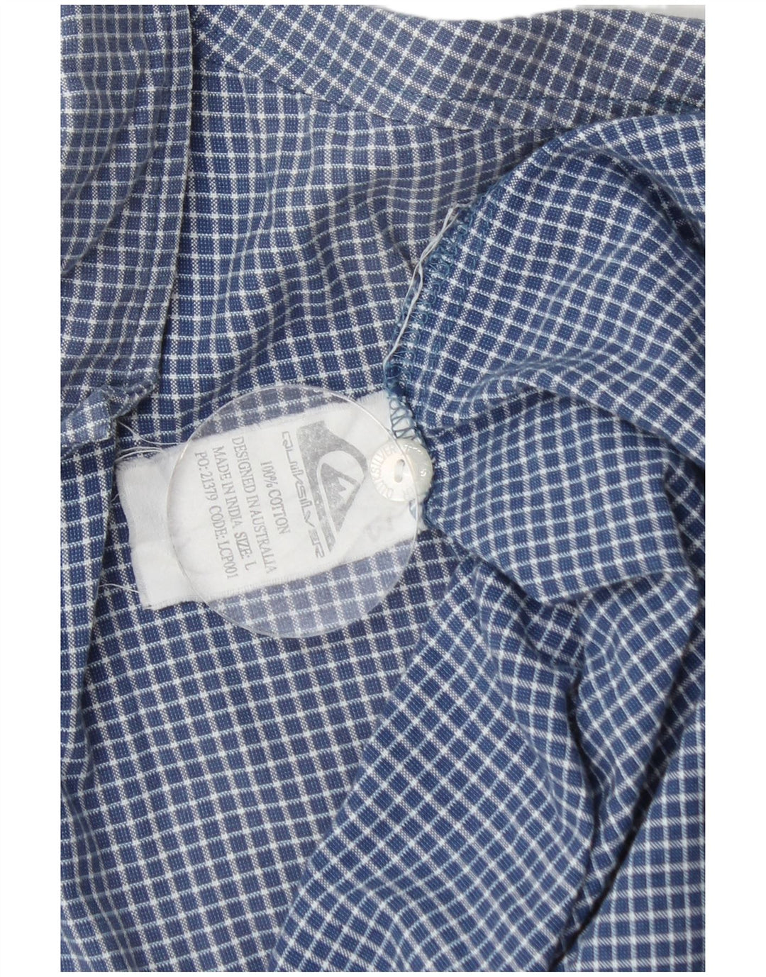 Camicia a maniche corte da uomo Quiksilver, cotone a quadri blu grandi