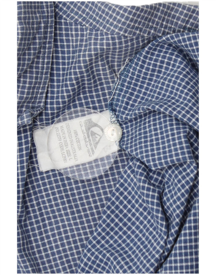 Camicia a maniche corte da uomo Quiksilver, cotone a quadri blu grandi