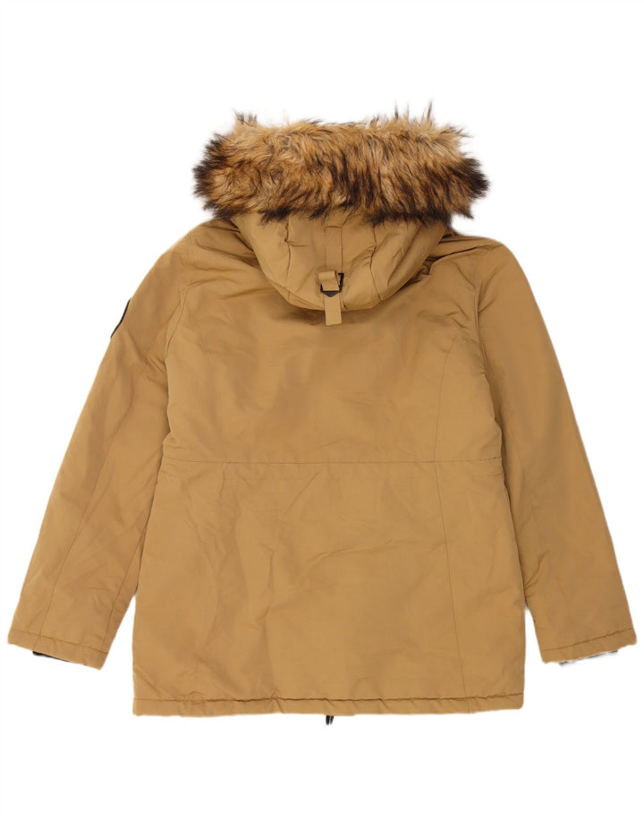 Giacca Parka da donna con cappuccio Superdry UK 12 Poliestere beige medio