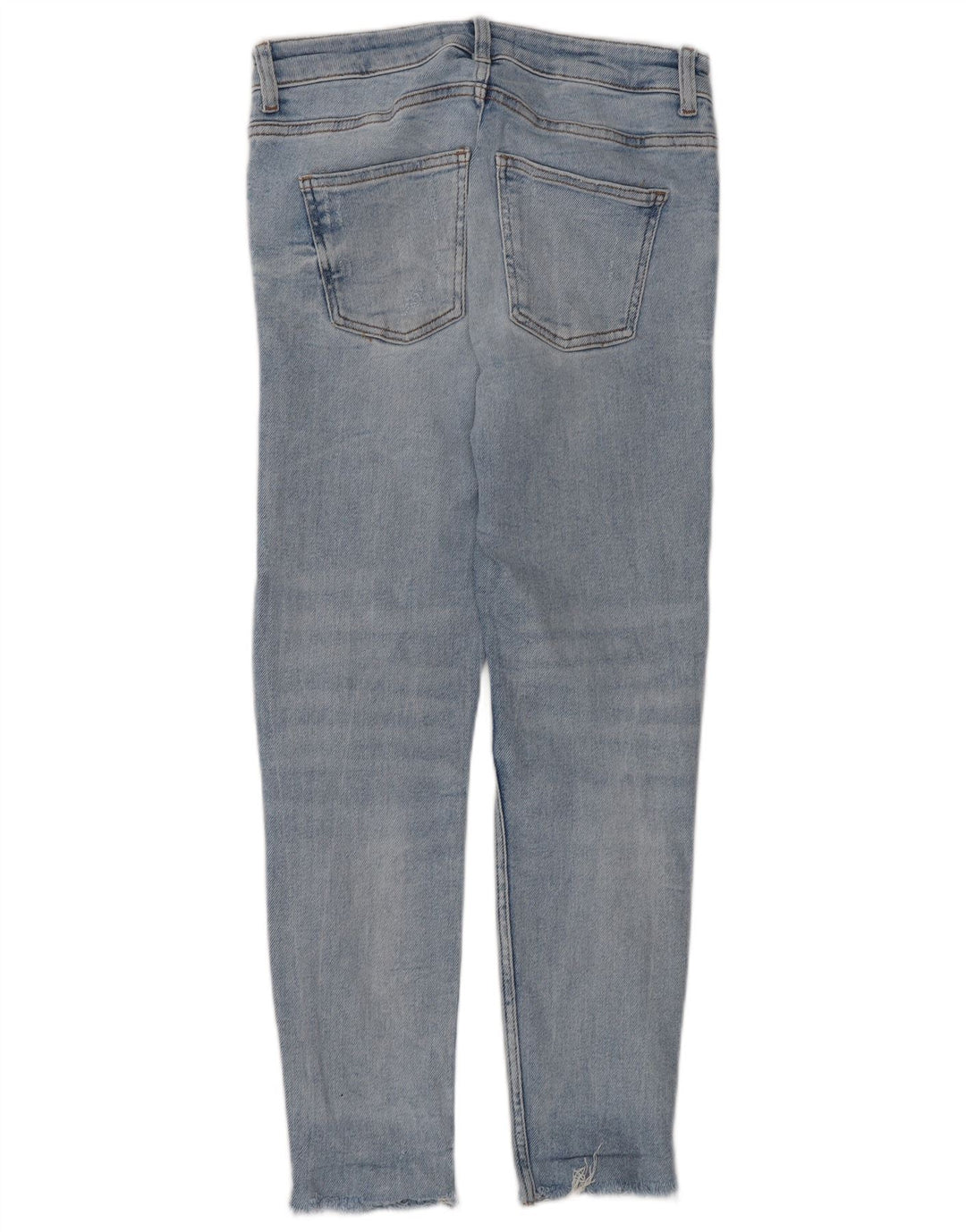 Jeans slim invecchiati da donna Zara EU 38 piccoli W28 L27 cotone blu