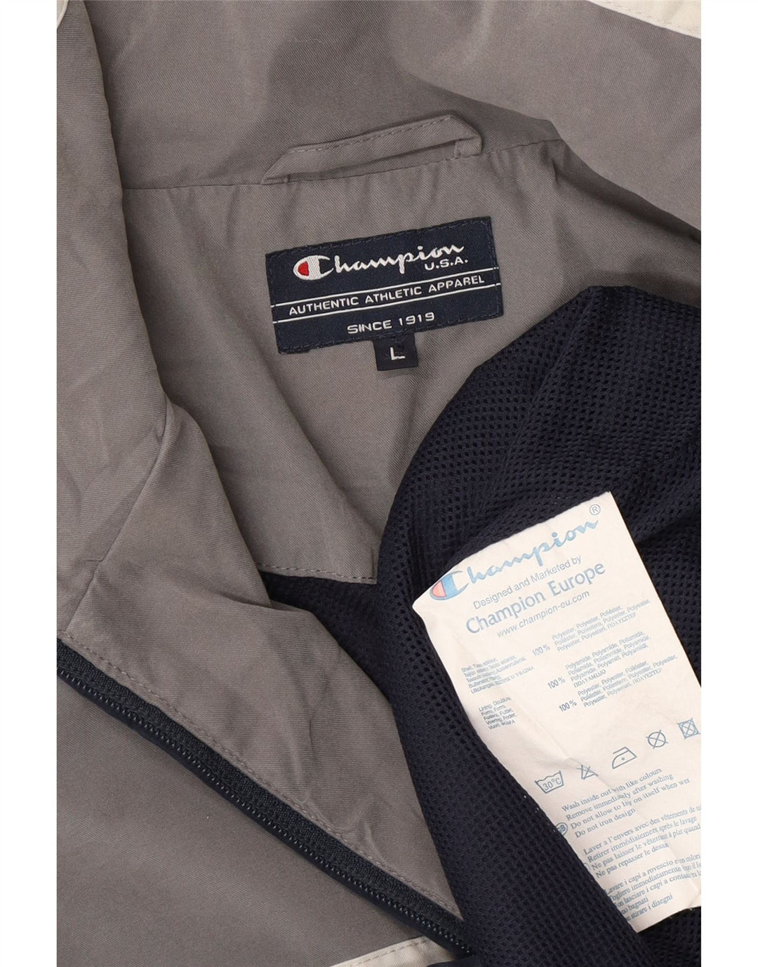 Giacca da tuta da uomo Champion Large in poliestere color block blu navy