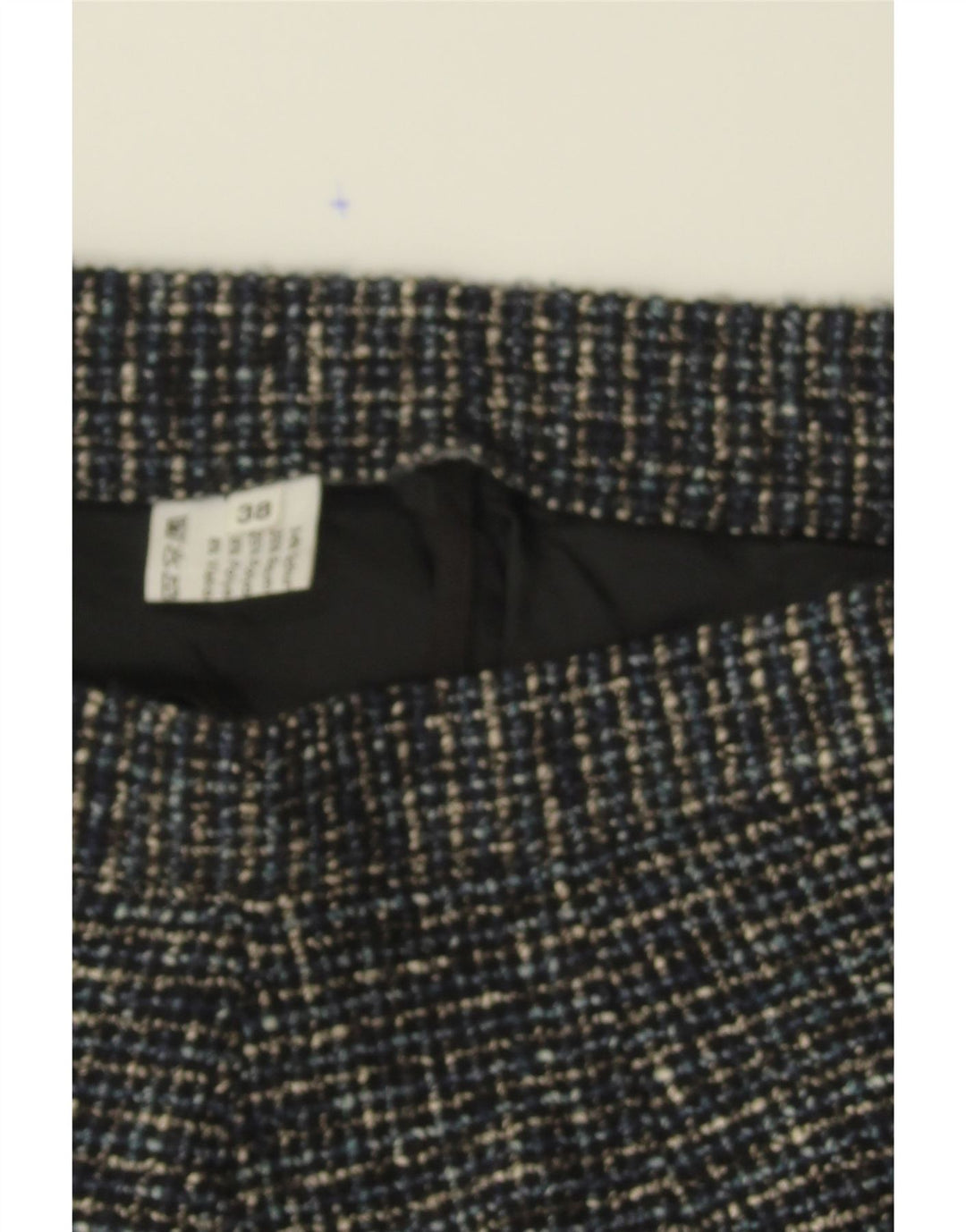 VINTAGE Womens Pencil Skirt EU 38 Medium W28  Navy Blue Flecked Wool Vintage Vintage and Second-Hand Vintage from Messina Hembry 