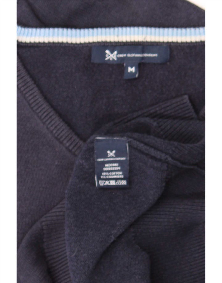 Crew Clothing Maglione da uomo con scollo a V in cotone medio blu navy