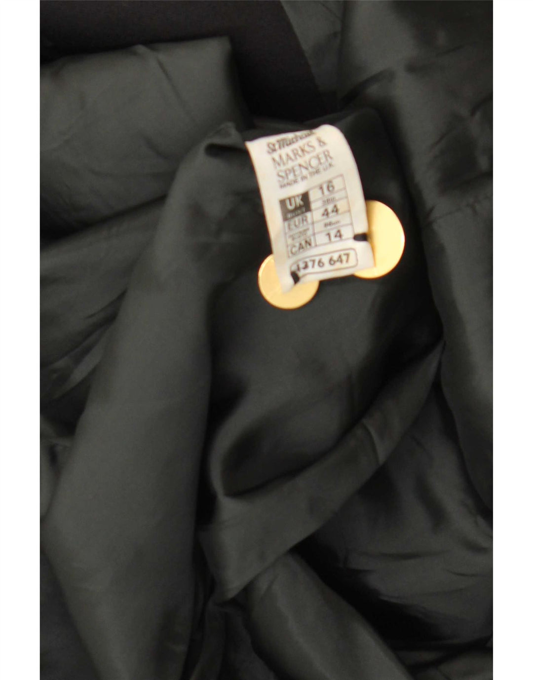 Giacca blazer doppiopetto da donna Marks & Spencer UK 16 grande nera