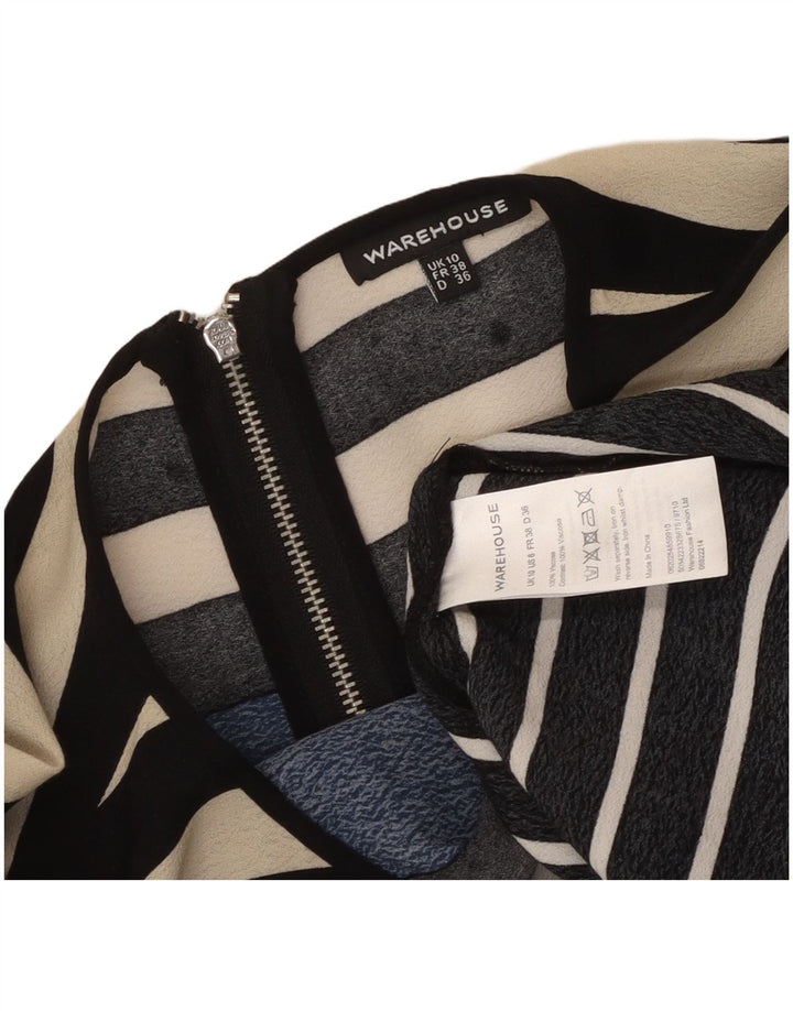 WAREHOUSE Abito a trapezio oversize da donna UK 10 Piccolo geometrico multicolore