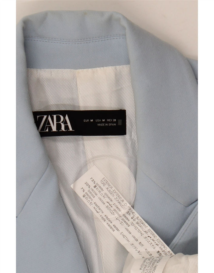Giacca blazer a 3 bottoni da donna Zara UK 12 poliestere blu medio