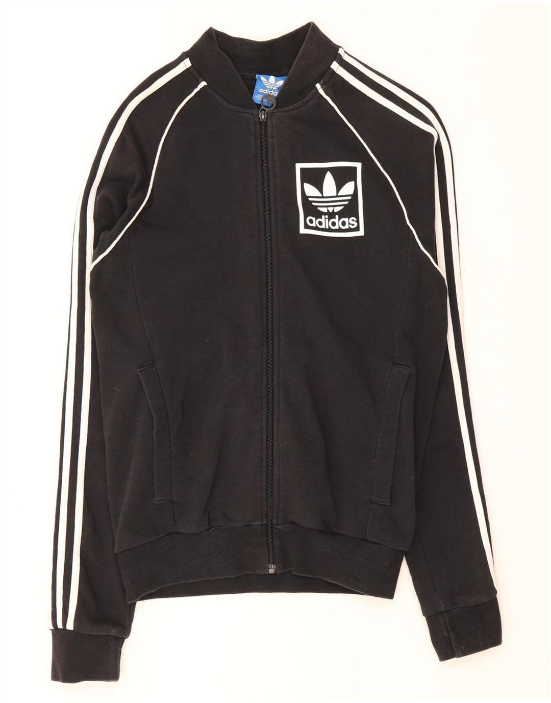 Giacca da ginnastica da uomo Adidas piccola in cotone nero