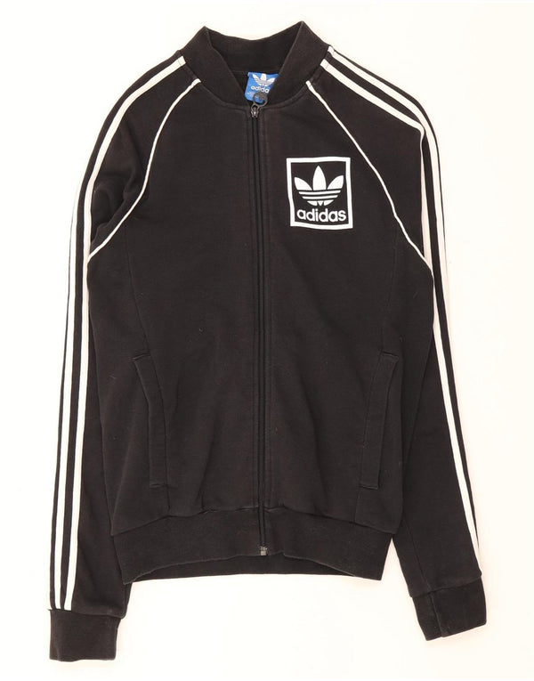Giacca da ginnastica da uomo Adidas piccola in cotone nero