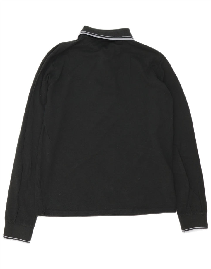 Polo Kappa da uomo a maniche lunghe, colore nero medio