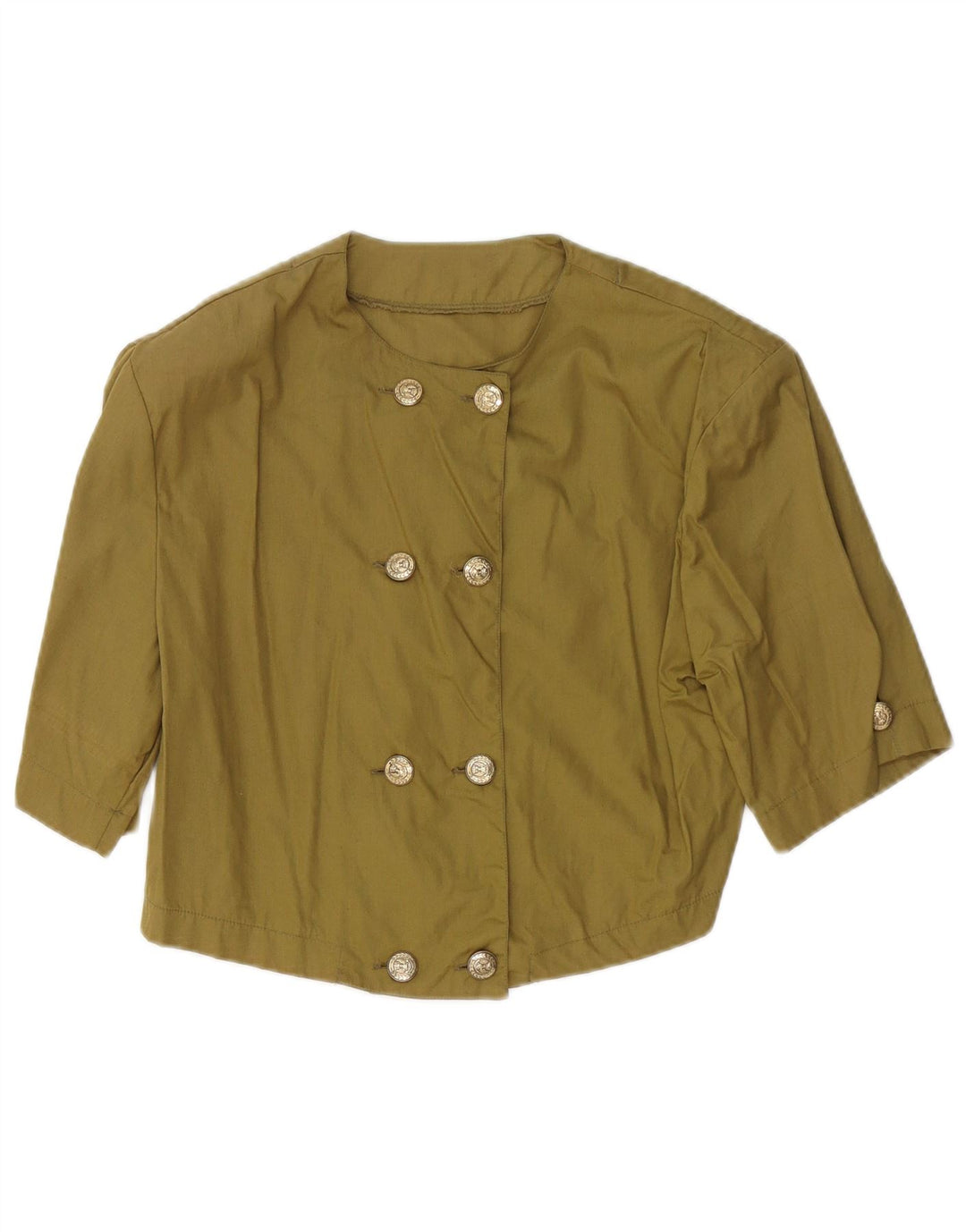 Top cardigan a 1/2 maniche vintage da donna UK 14 verde medio