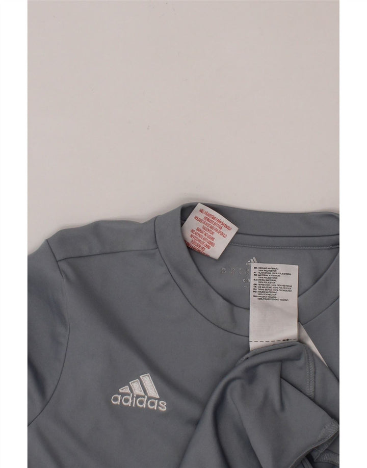 ADIDAS Boys Climalite T-Shirt Top 9-10 Years Medium  Blue Polyester