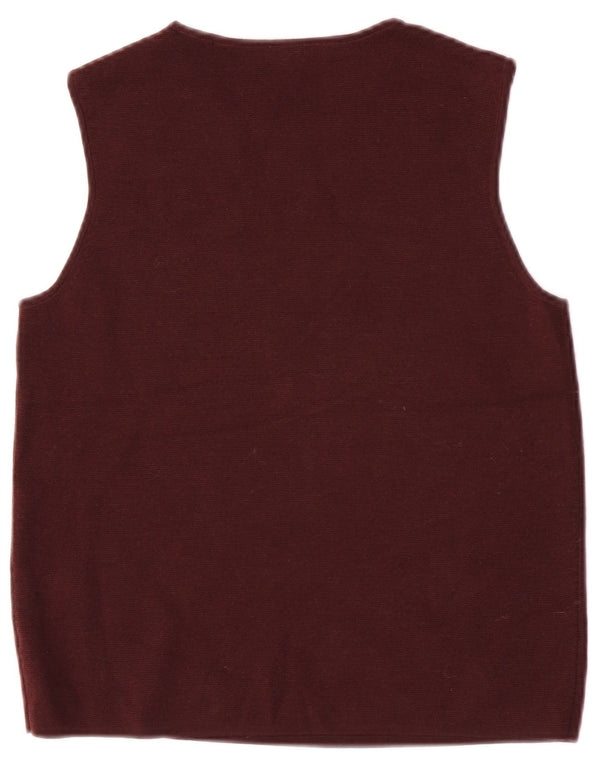 Cos Womens Vest Tank Top UK 10 Small Burgundy Wool