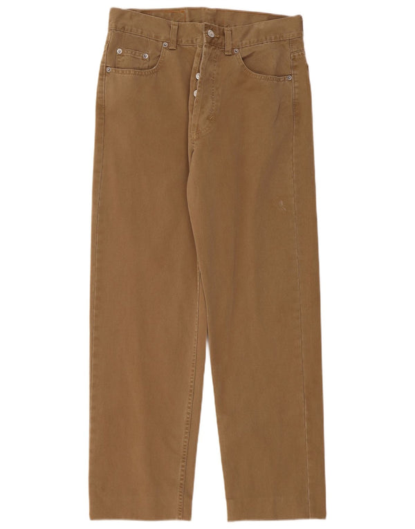 Pantaloni casual dritti da uomo Benetton Perfect Fit W33 L28 in cotone beige