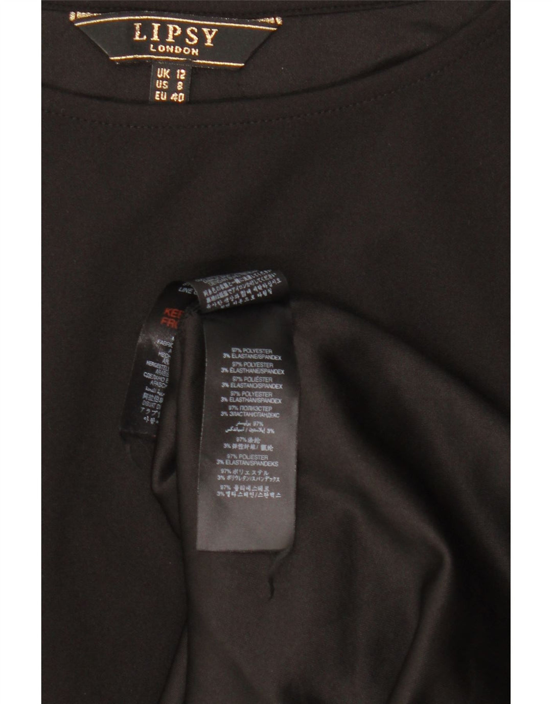 Abito aderente da donna LIPSY UK 12 Poliestere nero medio