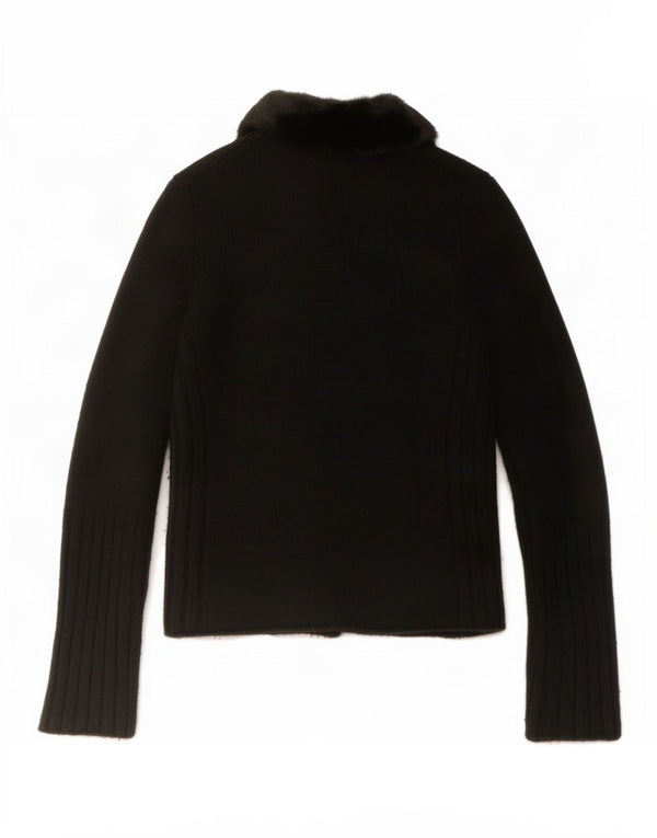 Maglione cardigan da donna Marks & Spencer UK 10 piccolo acrilico nero