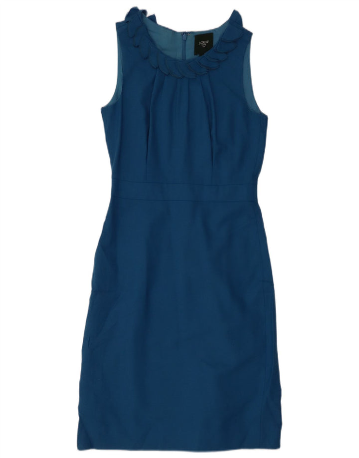 J. CREW Abito tubino senza maniche da donna US 0 XS Blu Lana