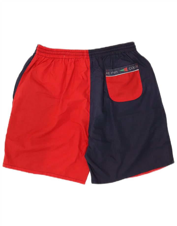 Pantaloncini sportivi grafici vintage da uomo XL in poliestere color block multicolore