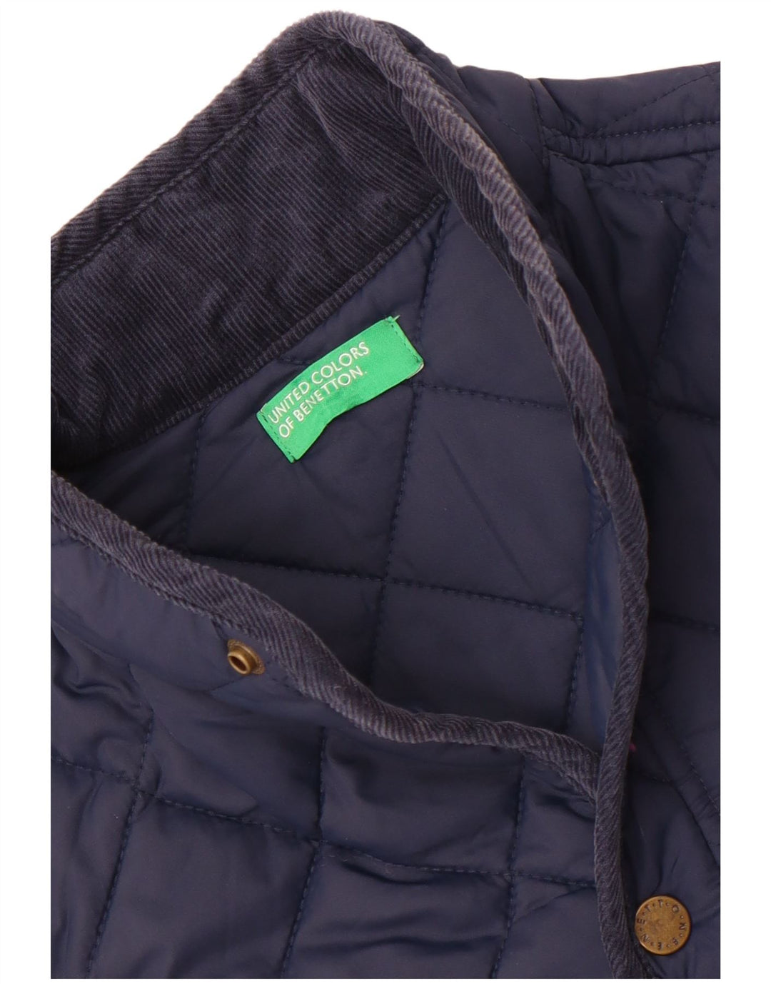 Giacca trapuntata da donna Benetton UK 10 Small Blu Navy