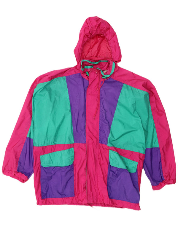 Giacca antipioggia da uomo con cappuccio Rodeo IT 52/54 Large Pink Colourblock