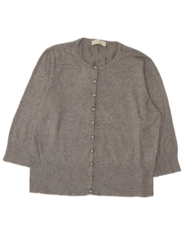 Marks & Spencer Maglione cardigan corto con maniche a 3/4 da donna UK 18 XL Grigio