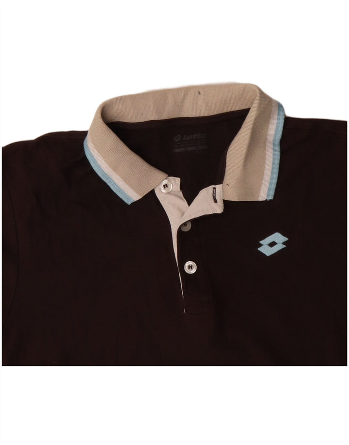 Polo da uomo LOTTO Large in cotone marrone
