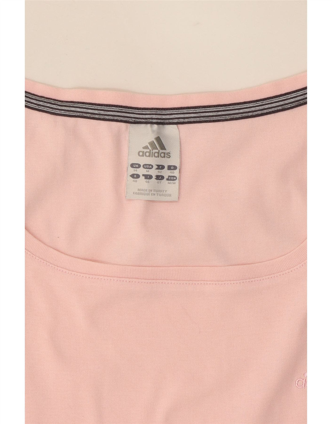 ADIDAS Womens Crop Vest Top UK 14 Medium Pink Cotton Vintage Adidas and Second-Hand Adidas from Messina Hembry 