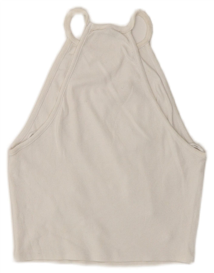 Top corto alla caviglia da donna Zara UK 8 piccolo bianco