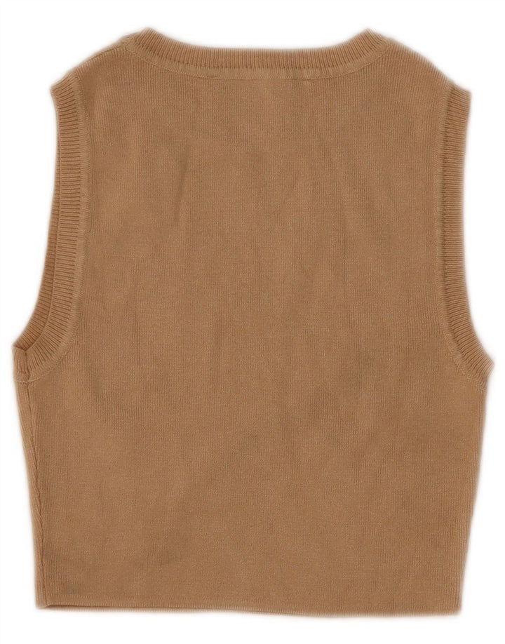 Canotta corta da donna Zara UK 8 piccola in viscosa beige