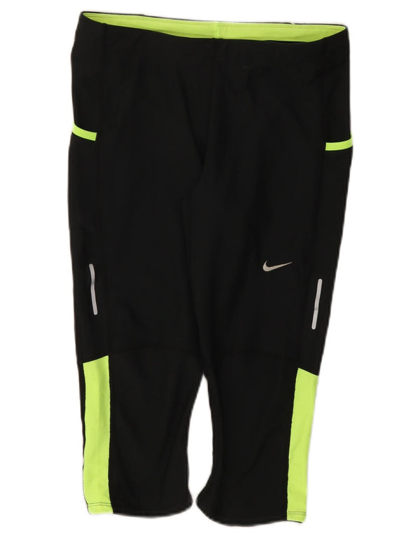 Leggings Nike Dri Fit Capri da donna UK 12 poliestere color block medio nero