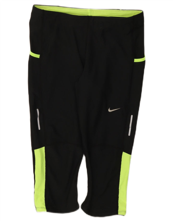 Leggings Nike Dri Fit Capri da donna UK 12 poliestere color block medio nero