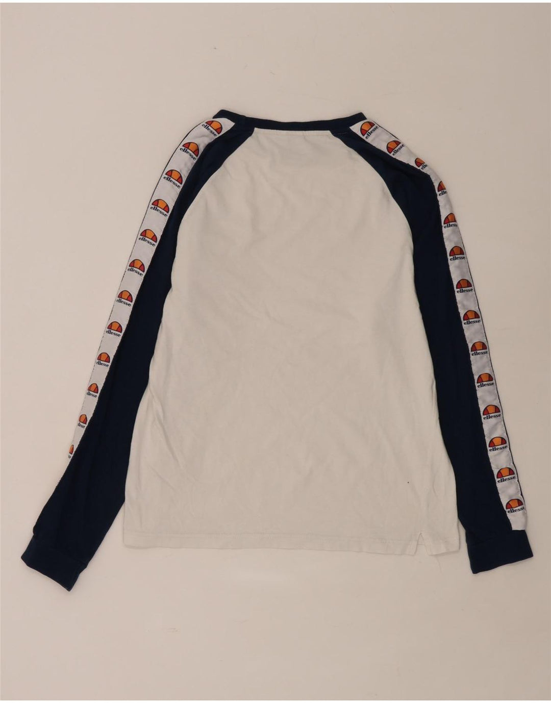 ELLESSE Top grafico da uomo a maniche lunghe in cotone color block bianco medio